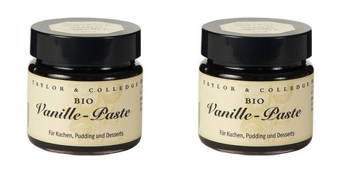 2x Bio Vanille Paste aus 100% Bourbon-Vanilleschoten von Taylor & Colledge, je 65g